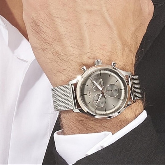 Men's Hugo Boss Steel Mesh Band Chronograph Watch - Picture 4 of 6